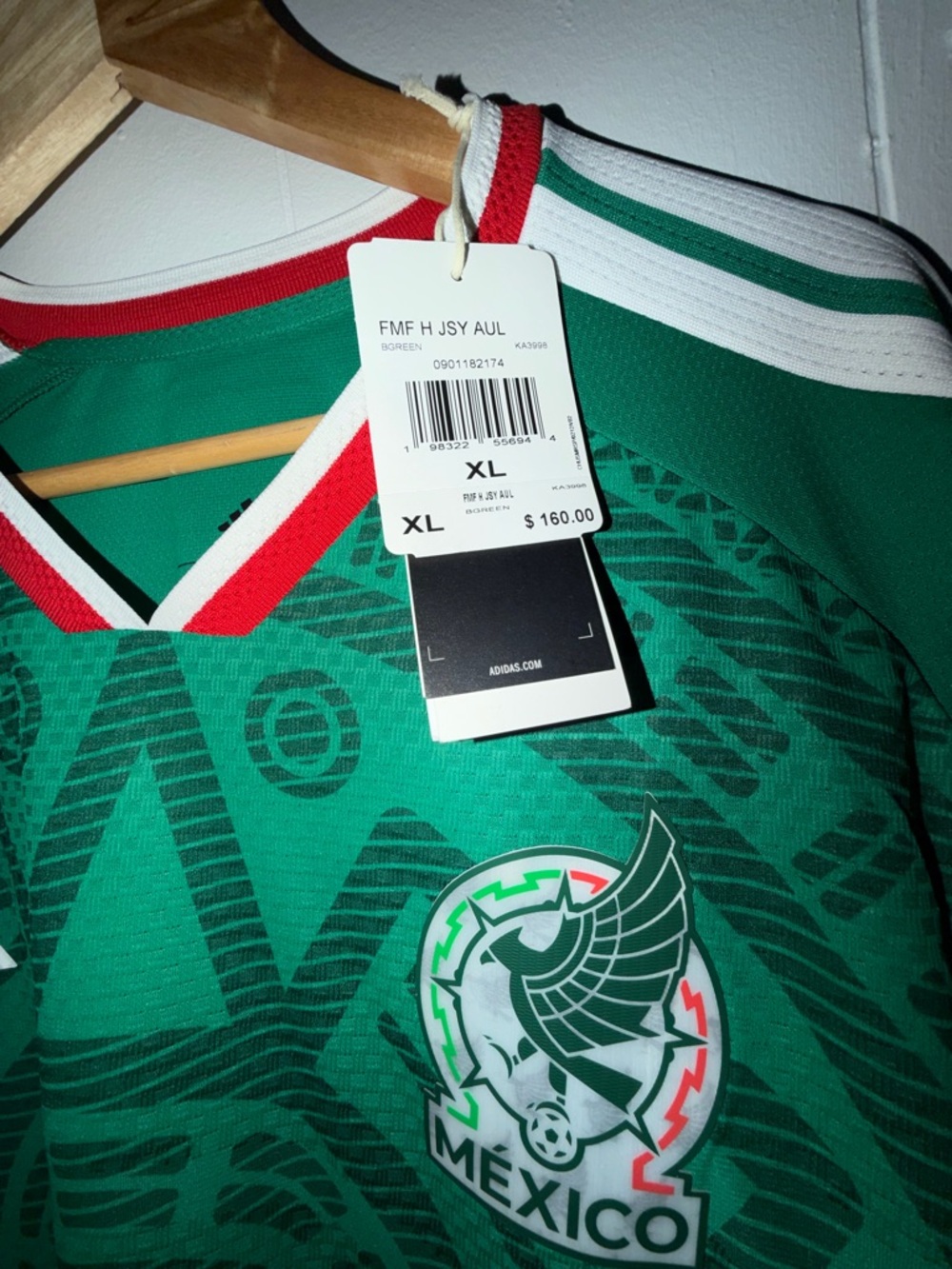 adidas Mexico Green Long Sleeve Soccer Jersey - Picture 3 of 7